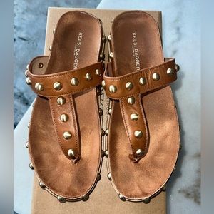 Kelsi Dagger Brooklyn Cognac Studded sandal; size 8
